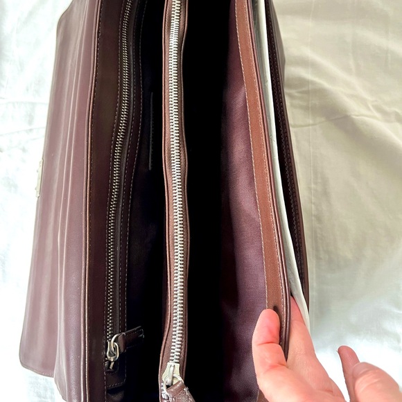 Coach Leather Portfolio Briefcase Mahogany Brown - Picture 5 of 13